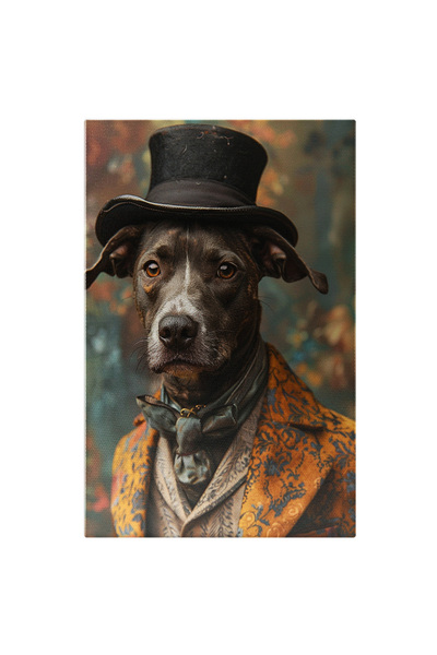 StoryGift Romania Tablou Canvas Caine Cu Blana Maro Si Ochii Caprui Cu Vesta ...