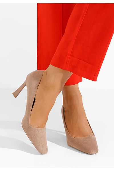 B T Shoes Vuria khaki thin heel shoes