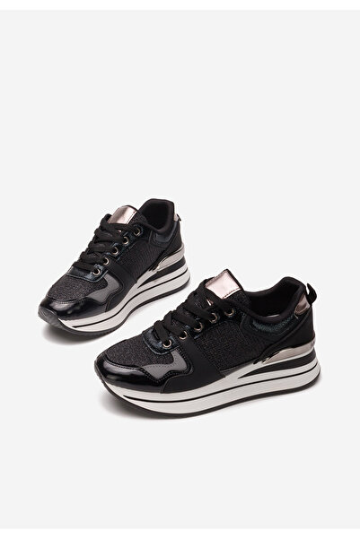 B T Shoes Černé dámské tenisky na platformě Daisie