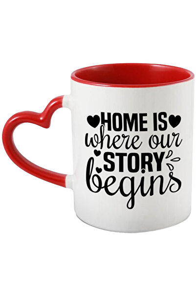 StoryGift Romania Cana Cu Inimioare Si Mesajul "home Is Where Our Story Begin...