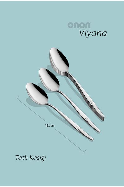 on-on 18/10 Vienna Dessert - Set of 6 Spoons