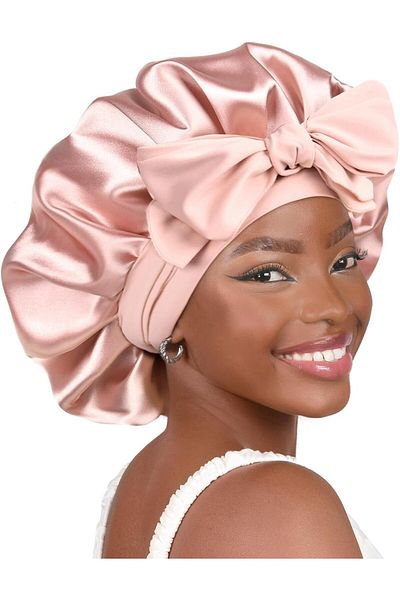 NEXIFY Satin Bonnet Silk Bonnet for Sleeping Double Layer Satin Lined Hair Bonnet with Tie Band Bonnets for