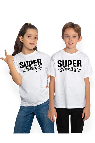 StoryGift Romania Tricou Copii Pentru O Familie Iubita Si Buna Cu Mesajul "super Family" 100% Bumbac, U,stg