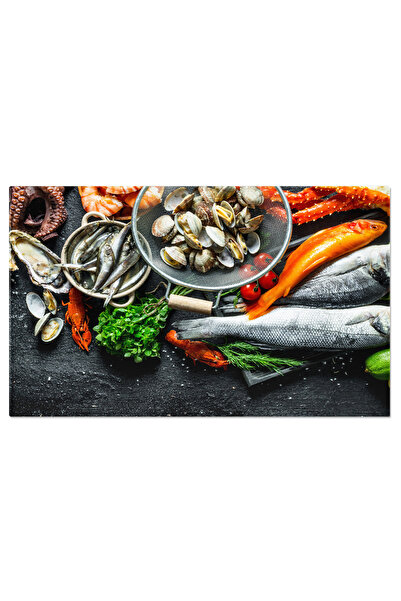 StoryGift Romania Tablou Canvas Diversitate De Fructe De Mare Proaspete Cu Ie...