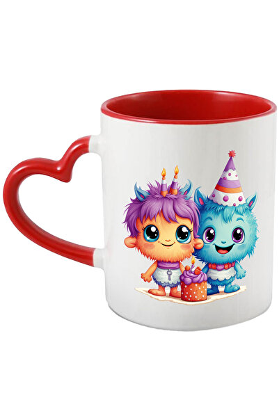 StoryGift Romania Cana Cu 2 Creaturi Bucuroase | Ilustratie | Micute | Aniversare | Tort | Prajitu, Cu ,stg