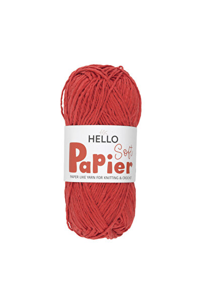 Hello Soft Papier Kağıt Çanta Örme İpi 100 Gram 100 Metre Kırmızı P21