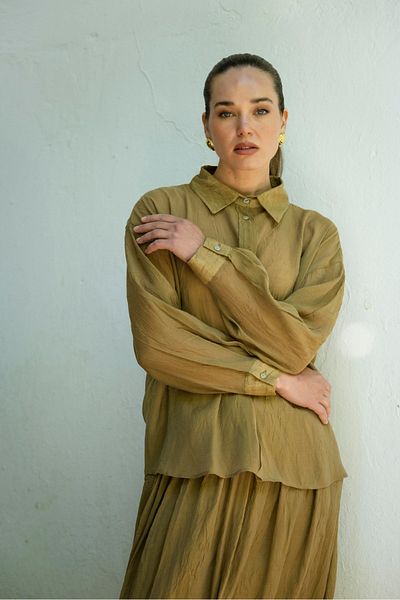 My Blog Olive Wendy Shirt Skirt Set - 511159