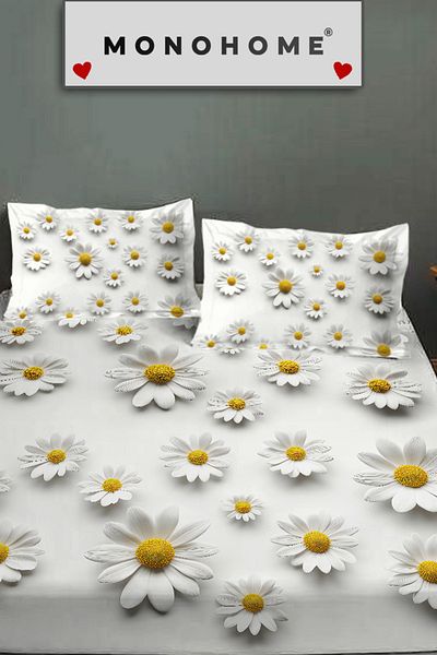 MonoHome 100% Cotton Fitted Sheet Special Design 5D Digital 60 Telpapatya