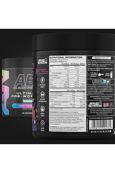 applied nutrition مسحوق ما قبل التمرين من آبي، بنكهة كاندي آيس بلاست، 375 جم