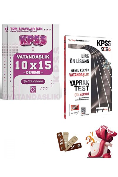 Yargı Yayınları Yargı 2026 KPSS Lise Ön Lisans Vatandaşlık Yaprak Test ve Den...