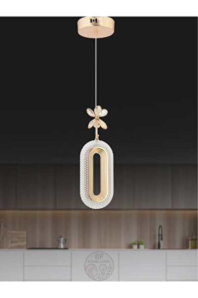 B&F STORE NEW STYLE Led Roma Tekli Gold Ledli Kristal Taşlı Led Avize