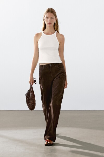 Massimo Dutti Süet deri pantolon