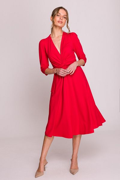 Stylove Dress With Deep V Neckline