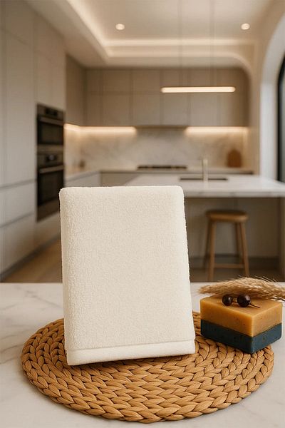 Nazik Home Πετσέτες χεριών 6 τεμαχίων Bamboo Small - 30x50 cm, Κρεμ