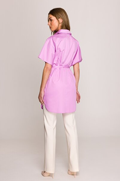 Stylove Cotton Shirt With Tied Belt