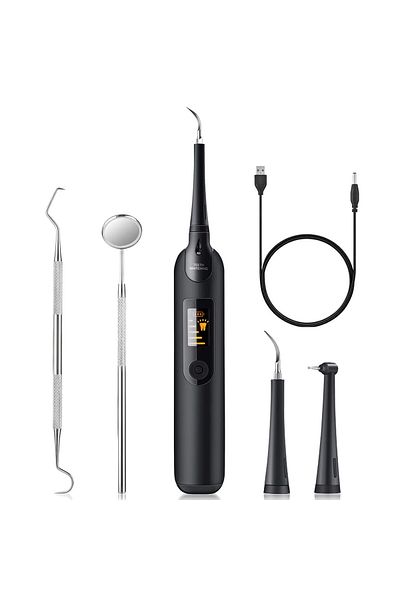 COOYA Teeth Cleaning kit,with LED Light and 3 Replaceable Heads,5 Intensity Modes,Suit for Adult & Kids