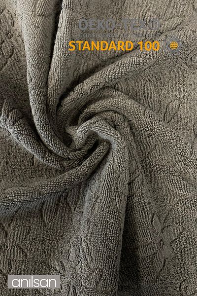 Anılsan 2 Pack Noa Anthracite Hand Towels - 50X90 Cm, 225 Gr, 100% Cotton, Spa and Hotel Towels, Daily Use