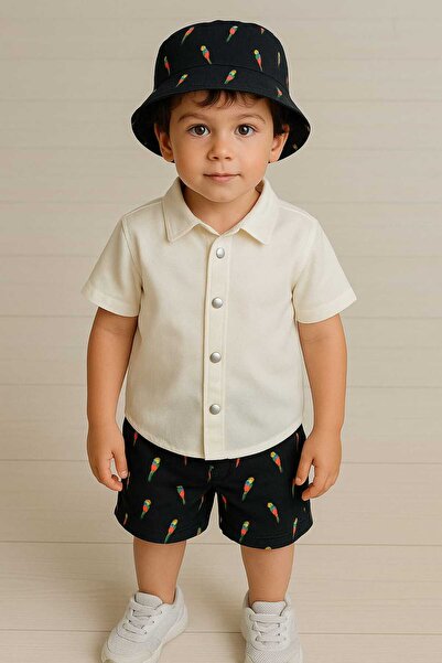 Entel Bucket Hat Shirt Shorts Boy's Set