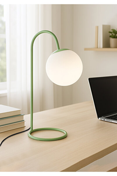 HOMİNG Camlı Abajur Gece Lambası Nil Yeşili 241457