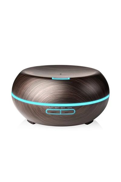 MACVI Difuzor Aromaterapie Macvi® 550 ml, Maro, cu LED 7 culori si functie de umidificator