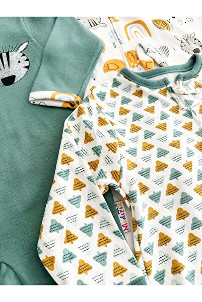 DEFNE LİNA BABY Animal Figured 100% Cotton Zippered Unisex 3-Piece Baby Sleeping Bag Set. 9-12-18 Months