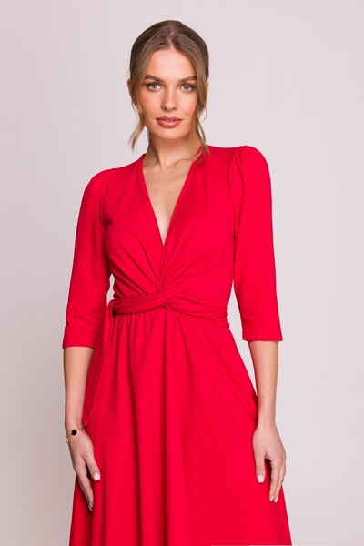 Stylove Dress With Deep V Neckline