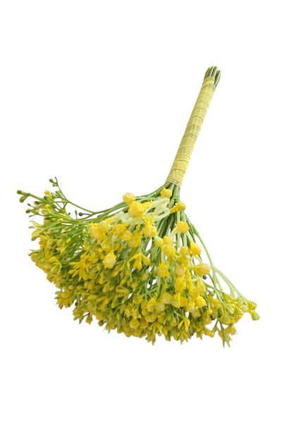 Generic Van Life Artificial Flower Bouquet, 12 Stems, Star Shape, Yellow/Green