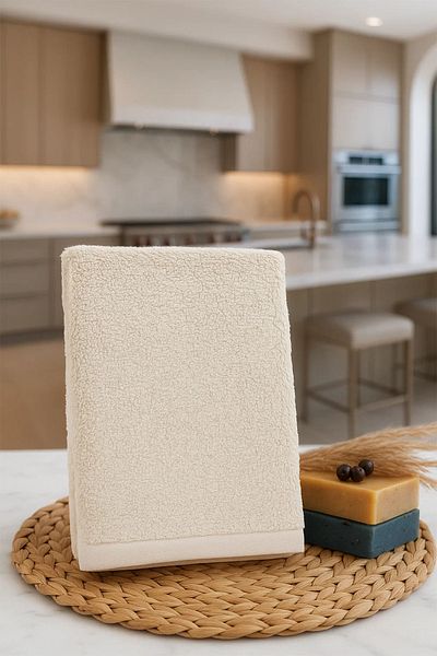 Nazik Home Μπεζ Μπαμπού Μικρή Πετσέτα Χεριών - Σετ 6, 30x50 cm