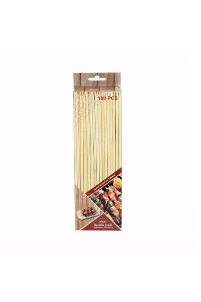 HF 100-piece natural wooden barbecue skewers, 25 cm