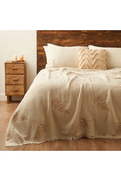 Bella Maison Double Bedspread Amaya Cotton Beige (200X220 cm)