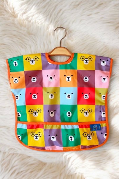 ANP MODA TASARIM 2-Piece Sleeveless Liquid-Proof Food and Activity Bib |   6-24 Months |   Color-Bear