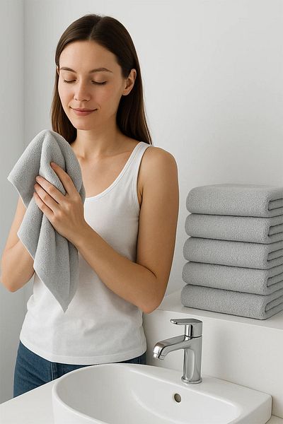 Nazik Home Set de 6 prosoape de mână din bambus 500 g/m² (30 X 50 CM)