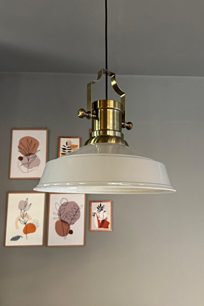 Bamyum Carmelo Gri Renk Asaletli Tekli Avize Silindir Eskitme Başlık Sarkıt Lamba Salon Aydınlatma