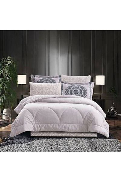Pearrlla Home velvet double bedspread, 6 pieces, with fixed filling
