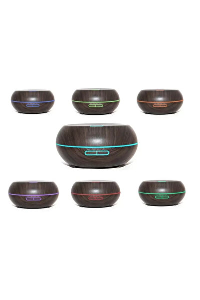 MACVI Macvi® Aromatherapy Diffuser 550 ml, Brown, with 7-color LED and humidifier function