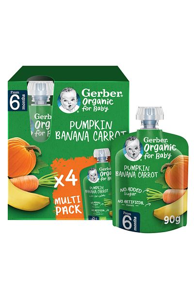 GERBER Organic Pumpkin Banana & Carrot Baby Food