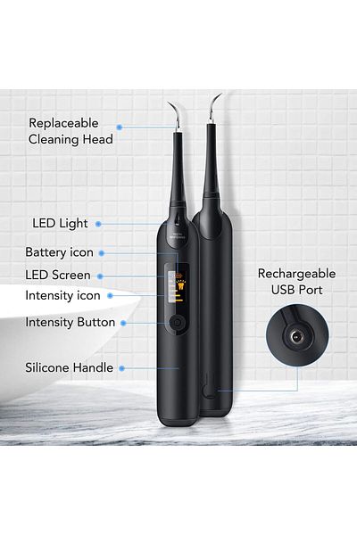 COOYA Teeth Cleaning kit,with LED Light and 3 Replaceable Heads,5 Intensity Modes,Suit for Adult & Kids