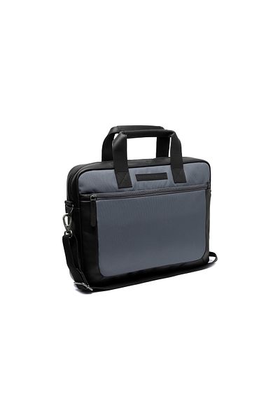 The Chesterfield Brand Geanta pentru laptop de 15 inch, din piele naturala si nylon, The Chesterfield Brand, Narvik