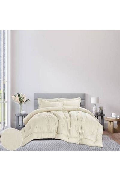 Canon 6-piece cotton double bed sheet set - with fixed filling