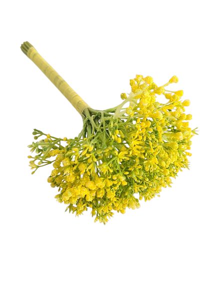 Generic Van Life Artificial Flower Bouquet, 12 Stems, Star Shape, Yellow/Green