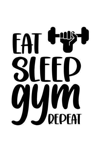 StoryGift Romania Sticker Autocolant 70CM Exterior cu textul "Mananca. Dormi. Sala. Repeta." - efort fitness mus