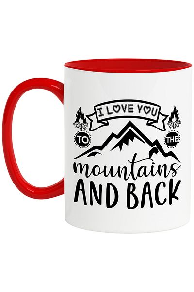 StoryGift Romania Mug with mountains and campfires with the declaration of love "I love you to the mountain, With, STG