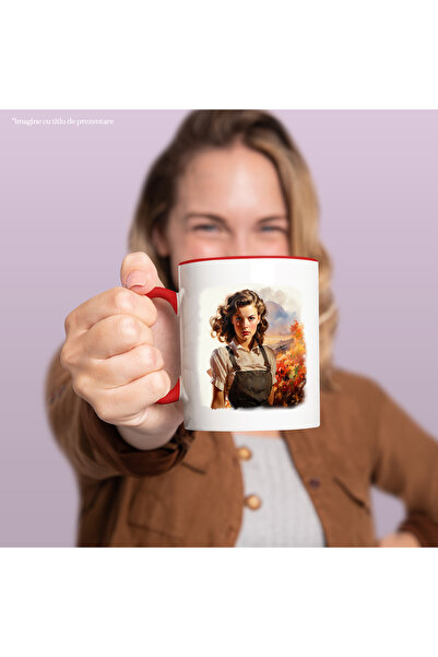 StoryGift Romania Mug With Michelle Monaghan, Actress, Movie Lovers, Multicolor 330 ml, Ceramics, With ,STG.