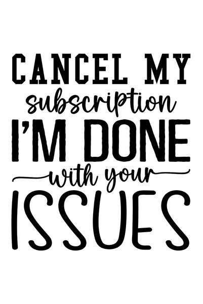 StoryGift Romania Sticker Eticheta 40CM Exterior cu mesajul "Anuleaza-mi abonamentul, sunt satul de problemele t