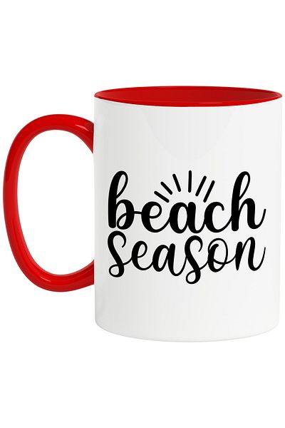 StoryGift Romania Mug for summer season lovers with the message "Beach season", by STG.