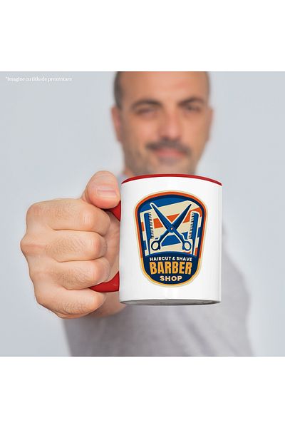 StoryGift Romania Mug With Message In English Haircut & Shave Barber Shop, Hairdresser, Multicolor 330 m, With ,STG