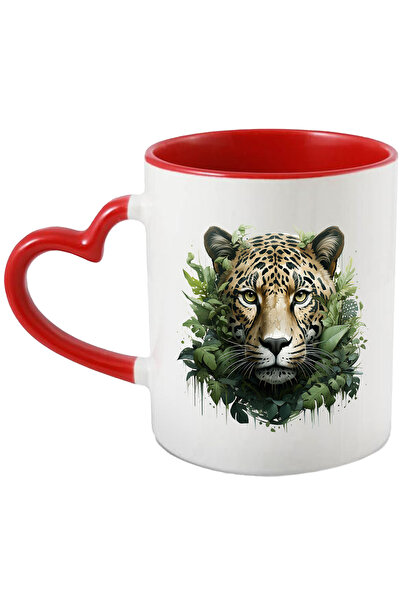 StoryGift Romania Cana Cu Leopard, Vegetatie, Frunze, Jungla, Natura, Multico...