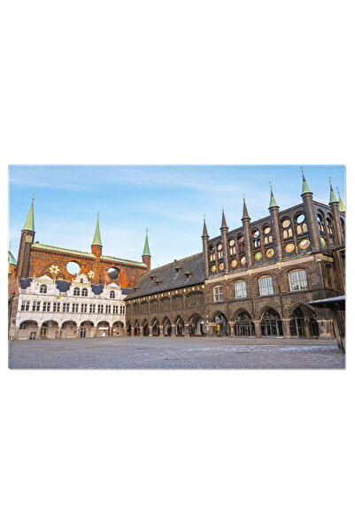 StoryGift Romania Tablou Canvas Primaria Orasului Lubeck, Arhitectura, Cladire Istorica, Hanseatic, Peisaj Urban