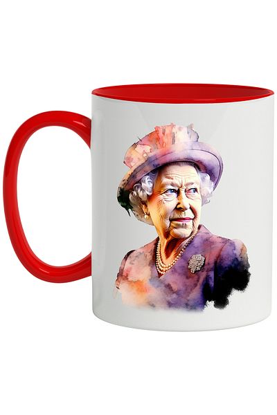 StoryGift Romania Mug With Queen Elizabeth II, Monarchy, Great Britain, Multicolor 330 ml, Ce, Cu, STG