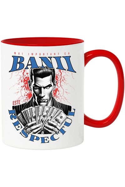 StoryGift Romania Cana Mai Important Ca Banii Este Respectul Om Afaceri, 330ml, Ceramic Cu Maner R, Cu ,stg
